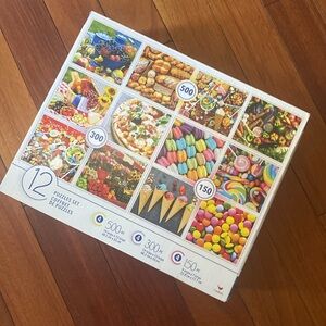 12 Puzzles Set in one Box Jigsaw Puzzle Food Fruit Candy Veggie puzzles